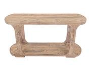 Balam White oval sofa table angled view