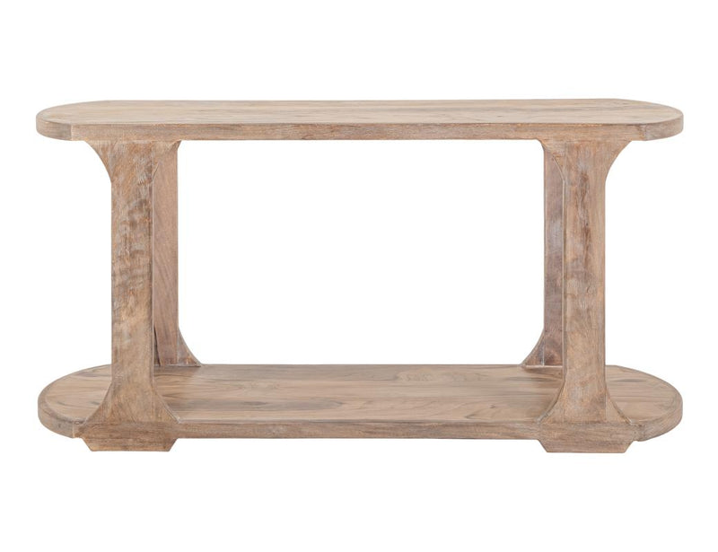 Balam White oval sofa table front view
