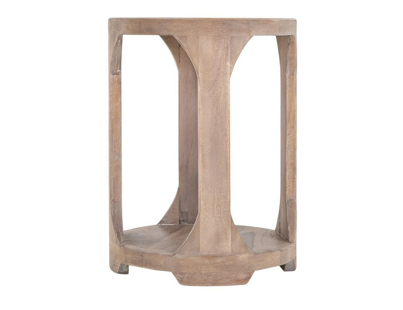 Balam White round chairside table