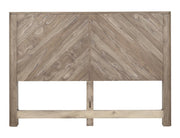 Balam White Bed headboard in solid mango with chevron grain