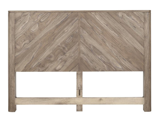 Balam White Bed headboard in solid mango with chevron grain
