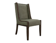 Balam Black Upholstered Dining Chair, green fabric