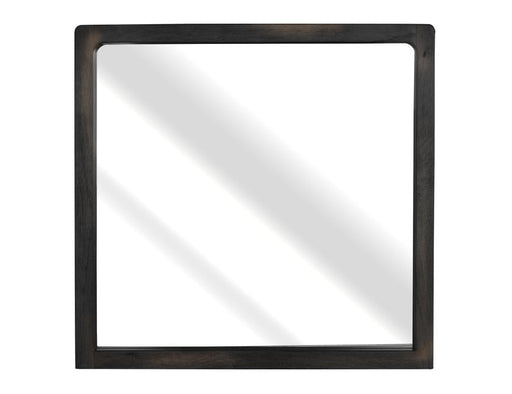 Balam Black Mirror, rectangular solid mango frame in bold black