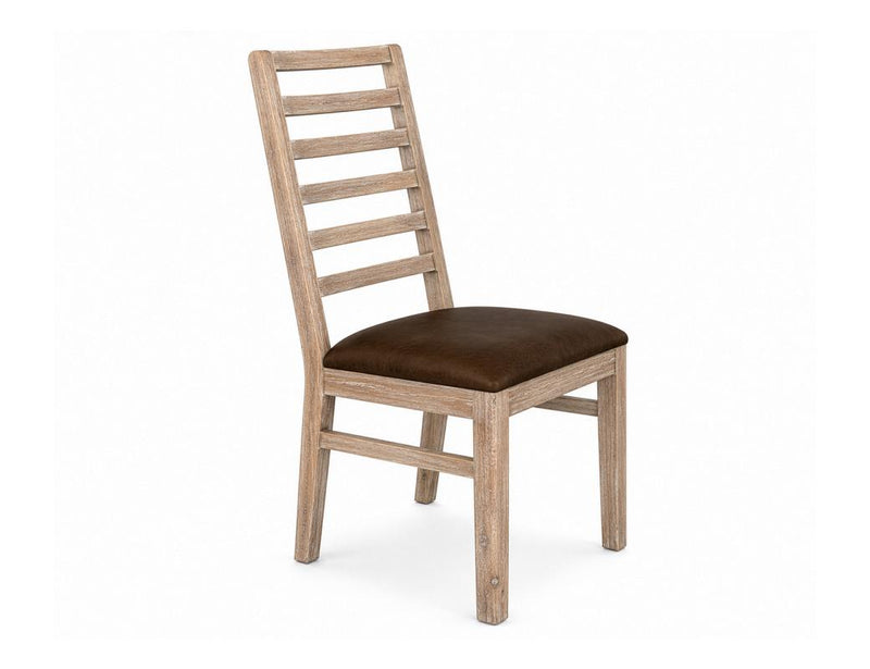 Balam White Dining Chair, faux-leather seat