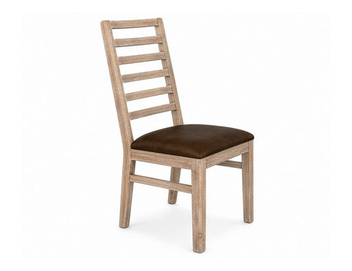 Balam White Dining Chair, faux-leather seat