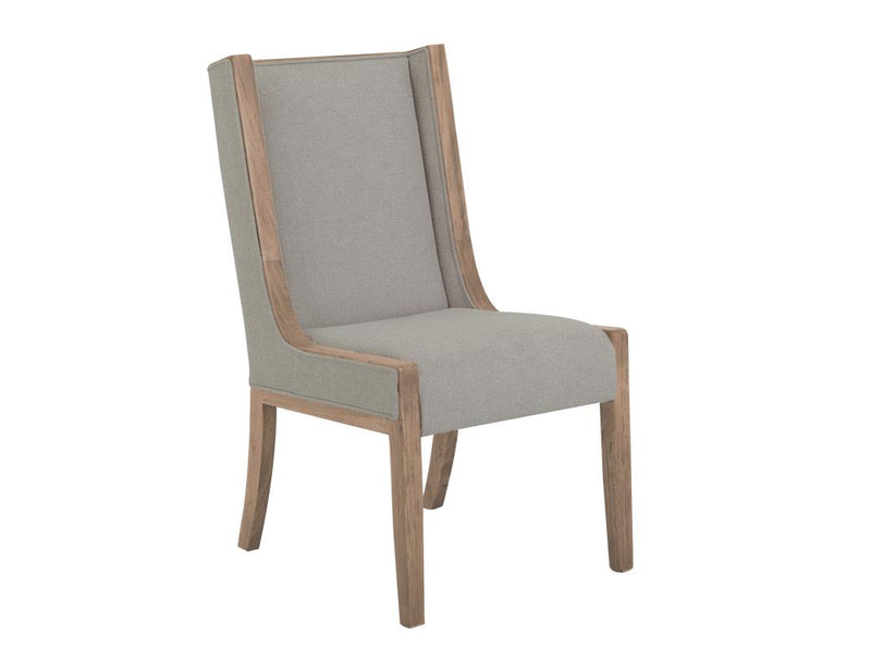 Balam White Upholstered Dining Chair, ivory fabric