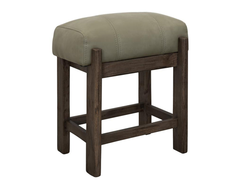 Balam Black Counter Stool, green fabric