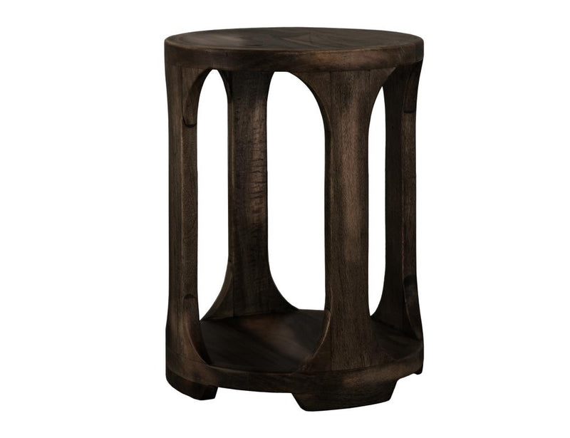 Balam Black round chairside table