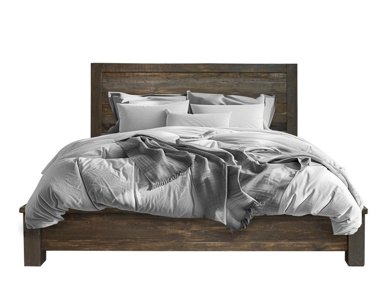 Loft Brown Bed fully made up