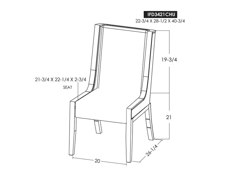 Walnut Upholstered Chair dimensions - Barewood