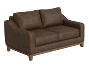 Olivo Loveseat in brown faux leather