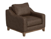 Olivo Armchair in brown faux leather