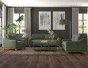 Olivo collection sofa, loveseat, and armchair in a styled living room