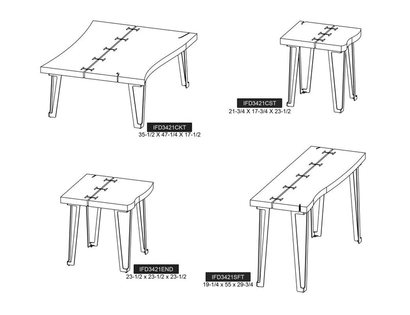 Walnut Live-Edge End Table dimensions - Barewood