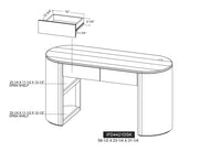 Balam Black Desk dimension drawing with measurements