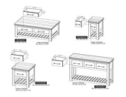 Walnut Storage End Table dimensions - Barewood