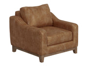 Olivo Armchair in cognac faux leather