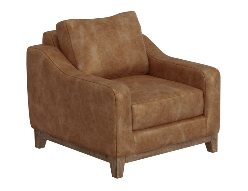 Olivo Armchair in cognac faux leather
