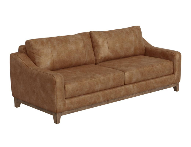 Olivo Sofa in cognac faux leather
