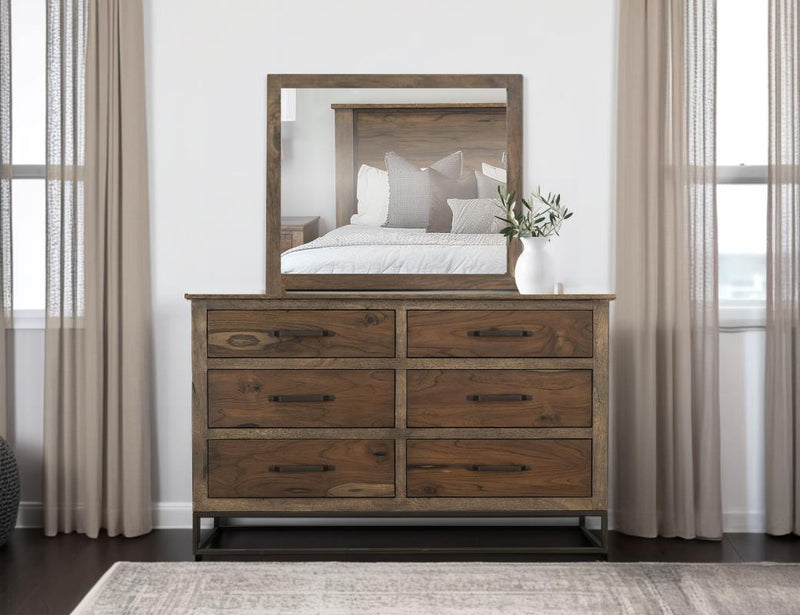 Natural Teca 6 Drawer Dresser - Barewood