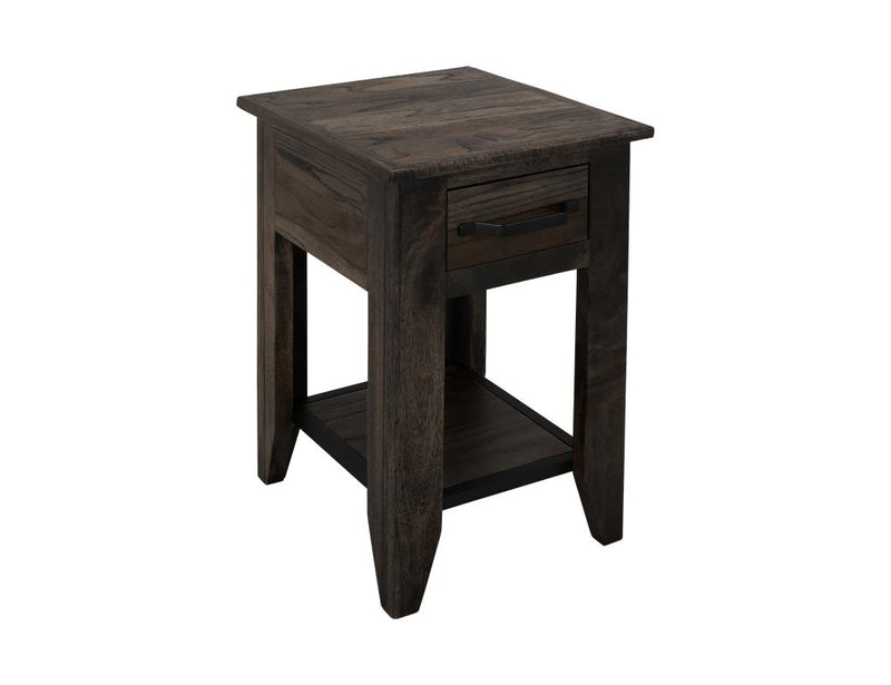Dark Teak Chairside Table - Barewood