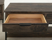 Dark Mita Sofa Table drawer detail