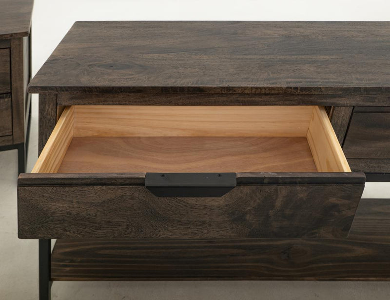 Dark Mita Sofa Table drawer detail