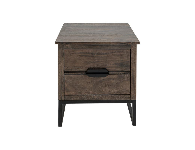 Dark Mita End Table drawer detail