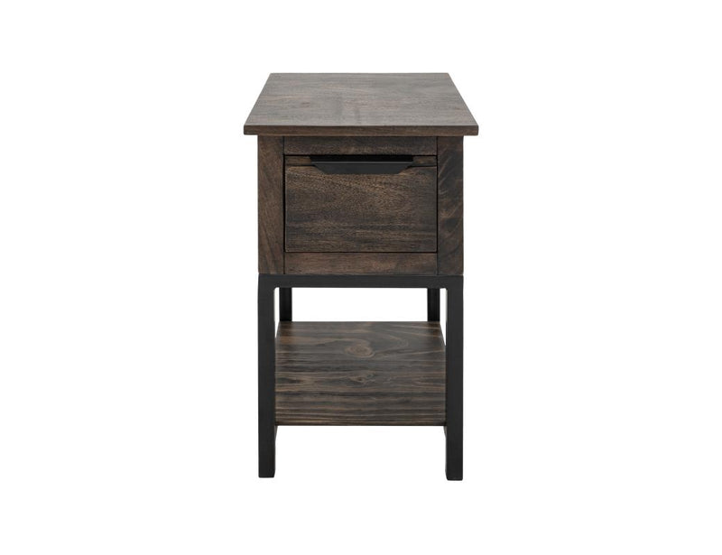 Dark Mita Chairside Table drawer detail