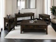 Dark Teak Chairside Table - Barewood
