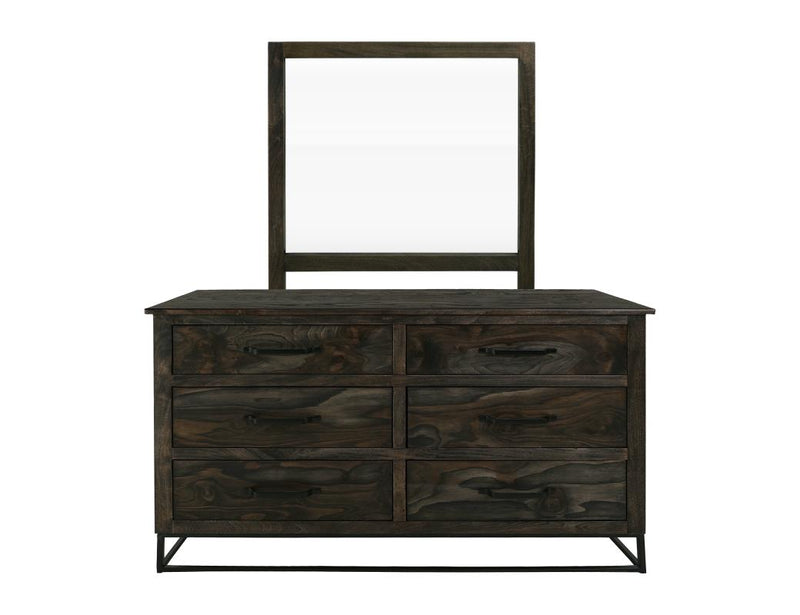 Dark Teak 6 Drawer Dresser - Barewood