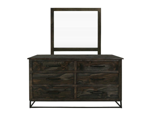Dark Teak 6 Drawer Dresser - Barewood