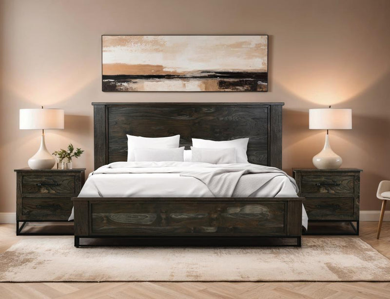 Dark Teak 5 Drawer Chest - Barewood