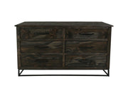 Dark Teak 6 Drawer Dresser - Barewood