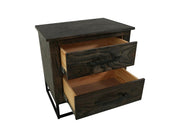 Dark Teak 2 Drawer Nightstand - Barewood