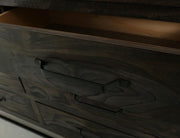 Dark Teak 6 Drawer Dresser - Barewood