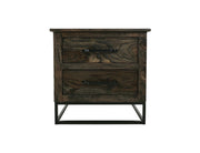 Dark Teak 2 Drawer Nightstand - Barewood