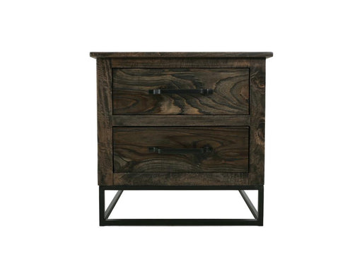 Dark Teak 2 Drawer Nightstand - Barewood