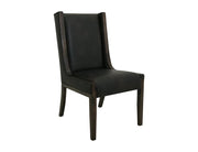 Balam Black Upholstered Dining Chair, tan fabric