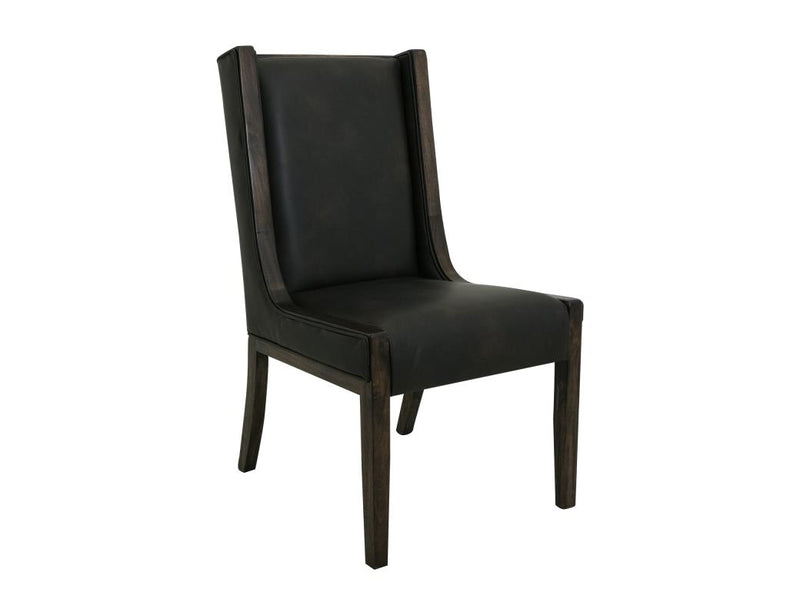 Balam Black Upholstered Dining Chair, tan fabric