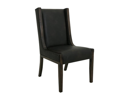 Balam Black Upholstered Dining Chair, tan fabric