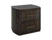 Balam Black Nightstand, two-drawer, solid mango with bold black finish