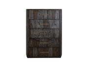 Balam Black Chest, five-drawer, solid mango with bold black finish