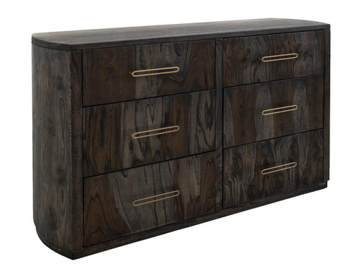 Balam Black Dresser, six-drawer, solid mango wood