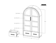 Balam Brown Cabinet dimension drawing