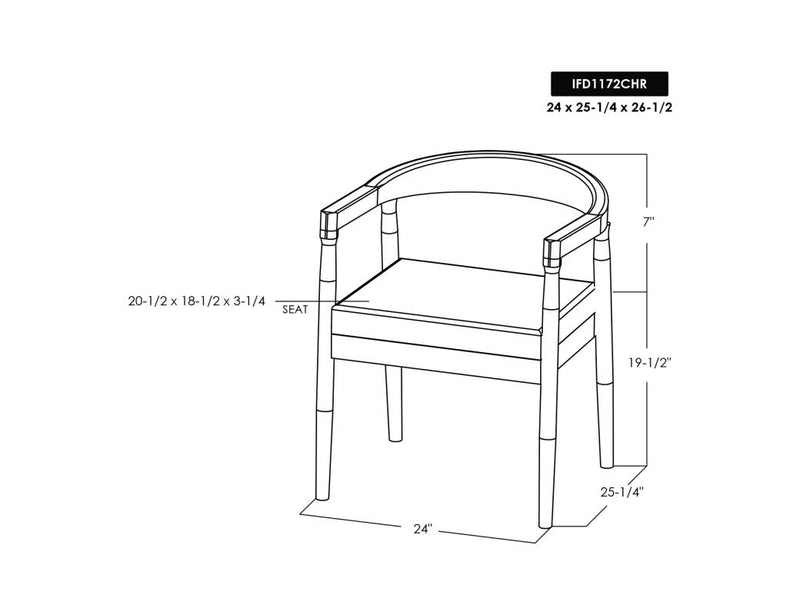 Natural Teca Barrel Chair dimensions - Barewood