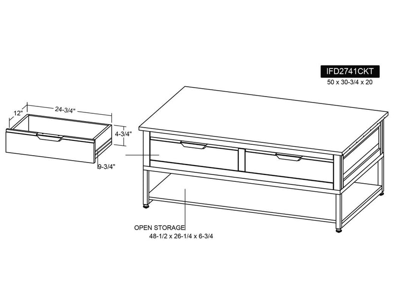 Dark Mita Cocktail Table in living room setting