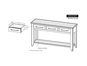 Dark Teak Sofa Table dimensions - Barewood