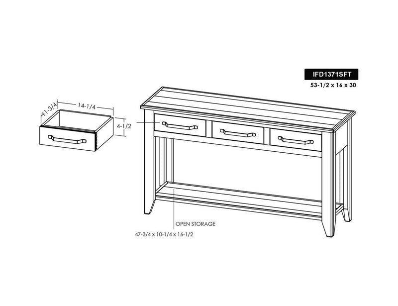 Dark Teak Sofa Table dimensions - Barewood