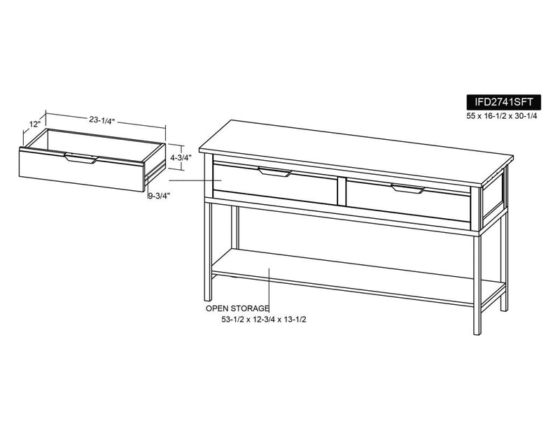 Dark Mita Sofa Table in living room setting